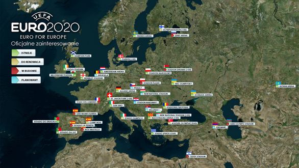 mapka Euro 2020