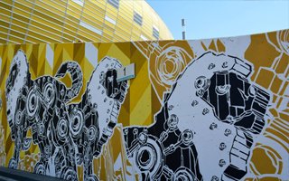 Gdańsk: Efektowne murale powstają na PGE Arenie