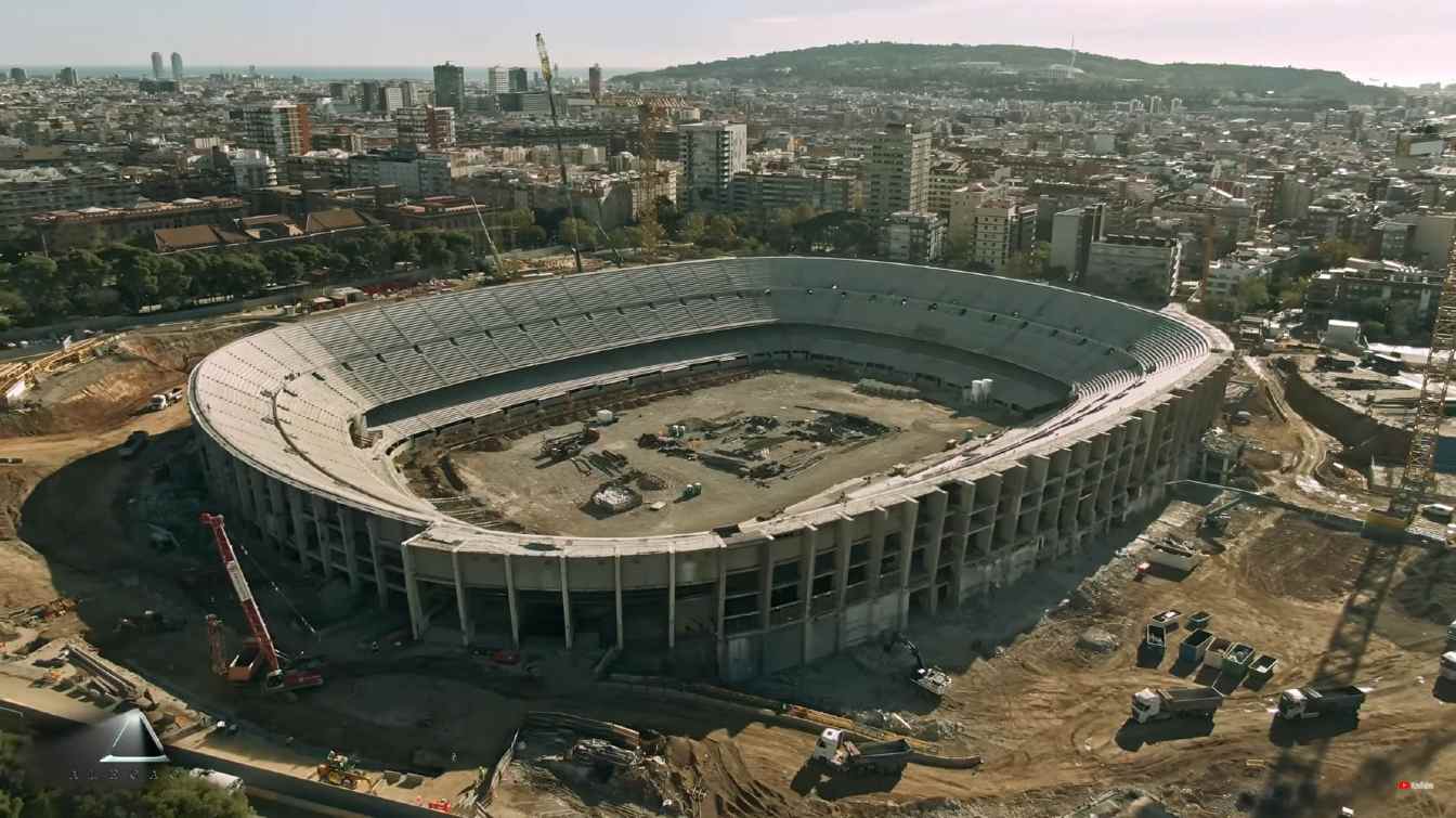 Camp Nou podczas budowy