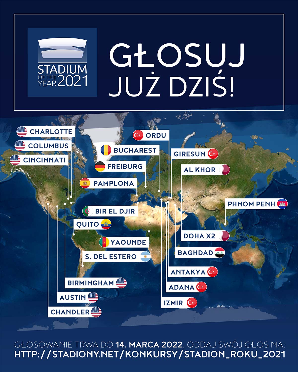 Stadion Roku 2021 - mapa