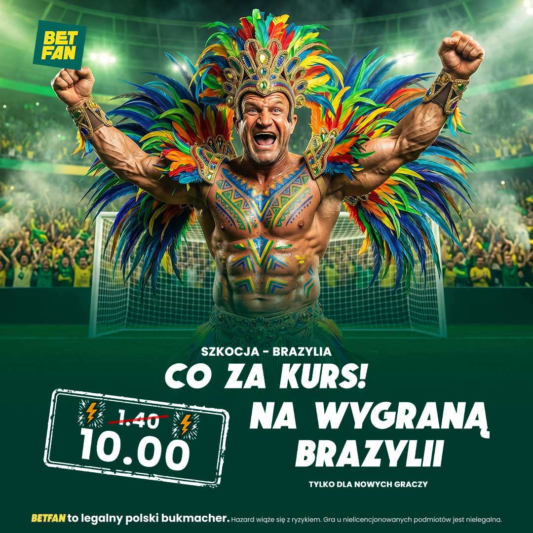 Boost 10.00 na wygraną Brazylii ze Szkocją