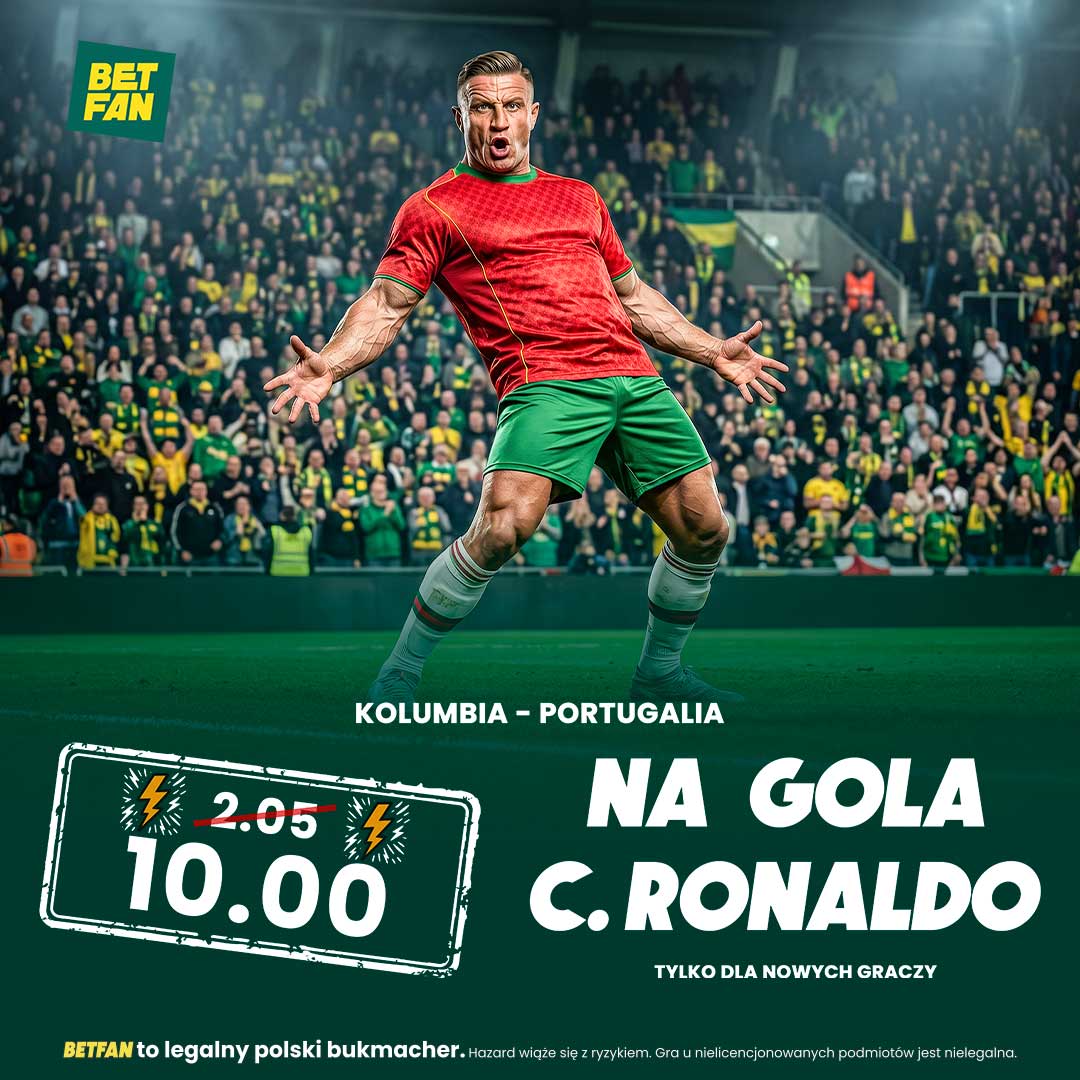 Boost 10.00 na gola Ronaldo z Kolumbią
