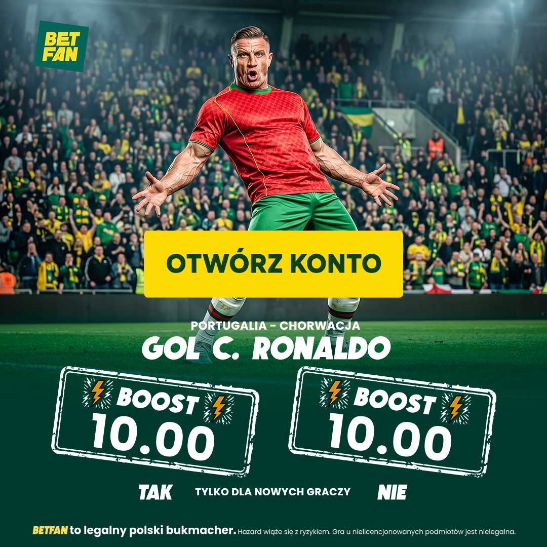 Boost 10.00 na gola Ronaldo z Chorwacją