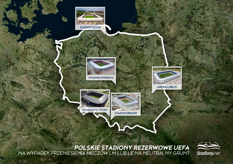 Polskie stadiony wybrane przez UEFA