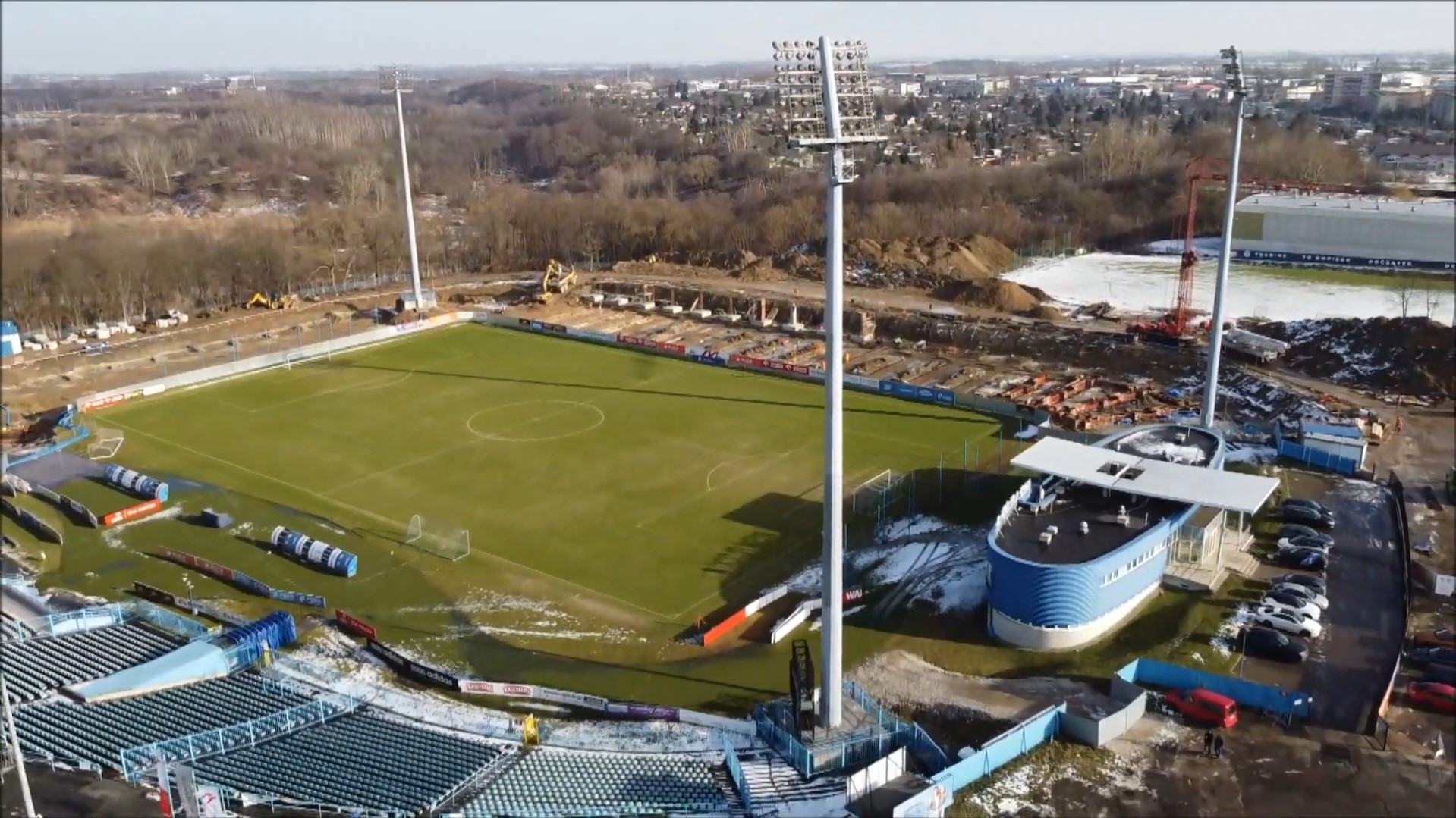 Stadion Miejski w Płocku, plac budowy Mirbud