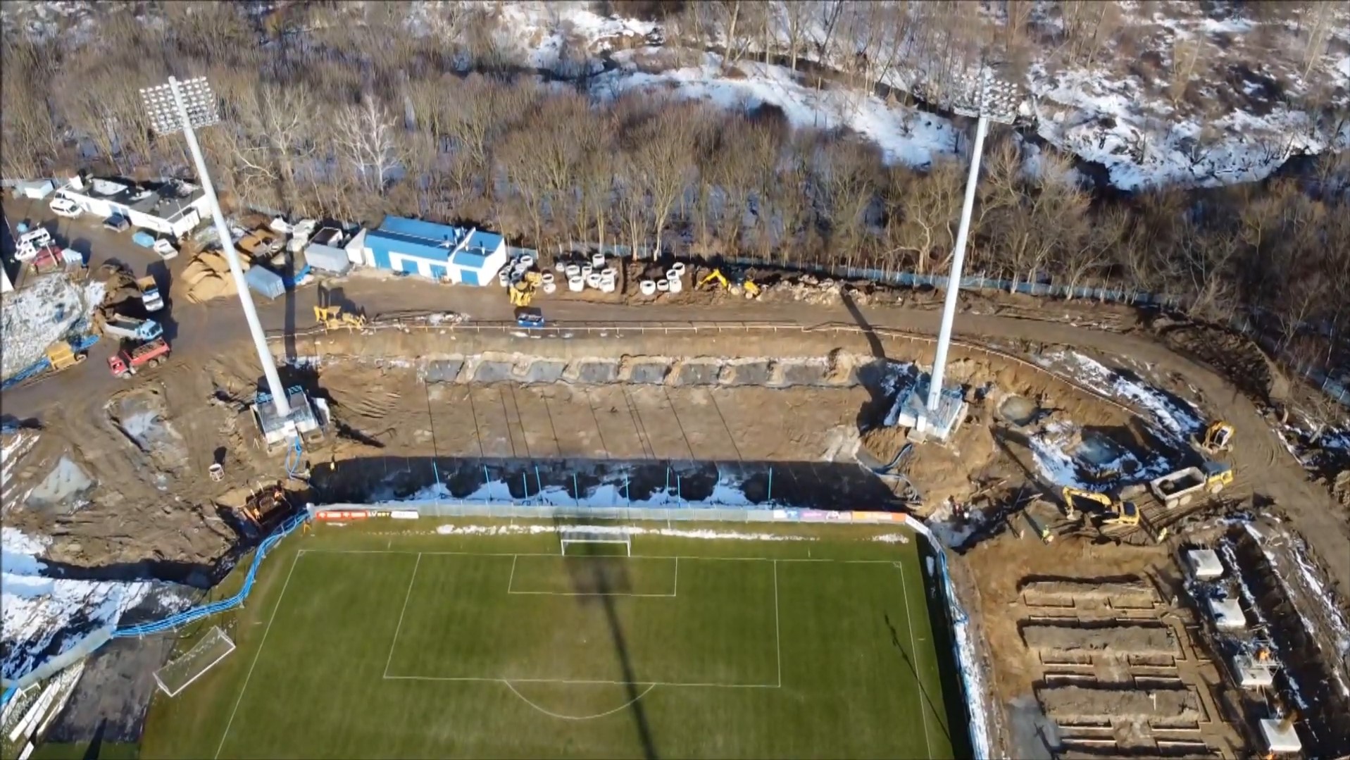 Stadion Miejski w Płocku, plac budowy Mirbud