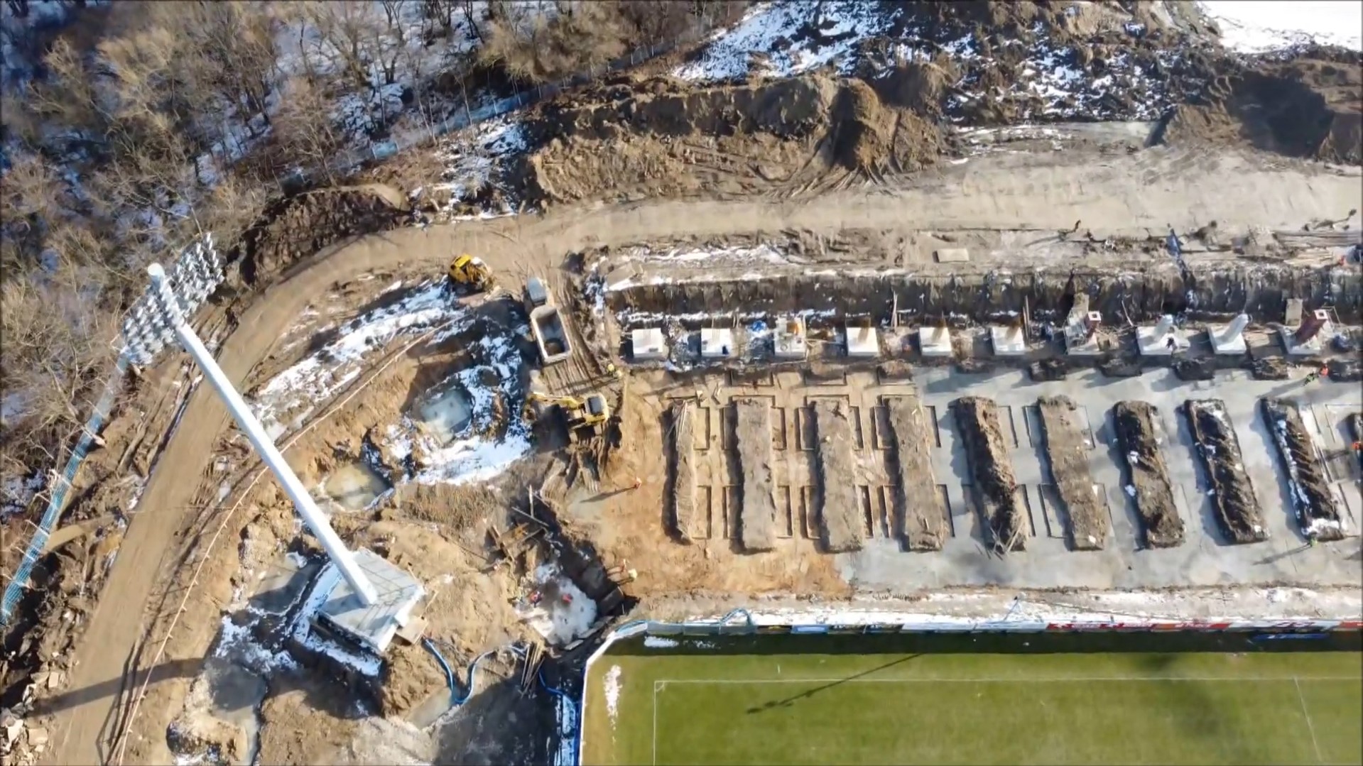 Stadion Miejski w Płocku, plac budowy Mirbud