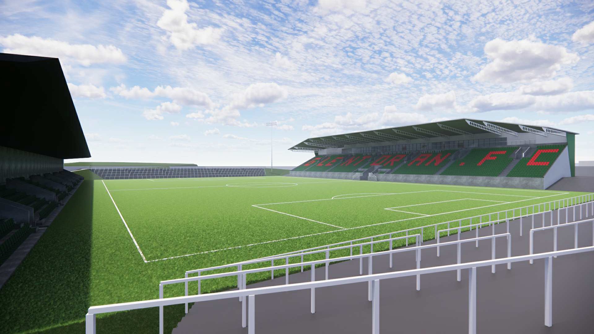 Glentoran's new Oval stadium in Belfast