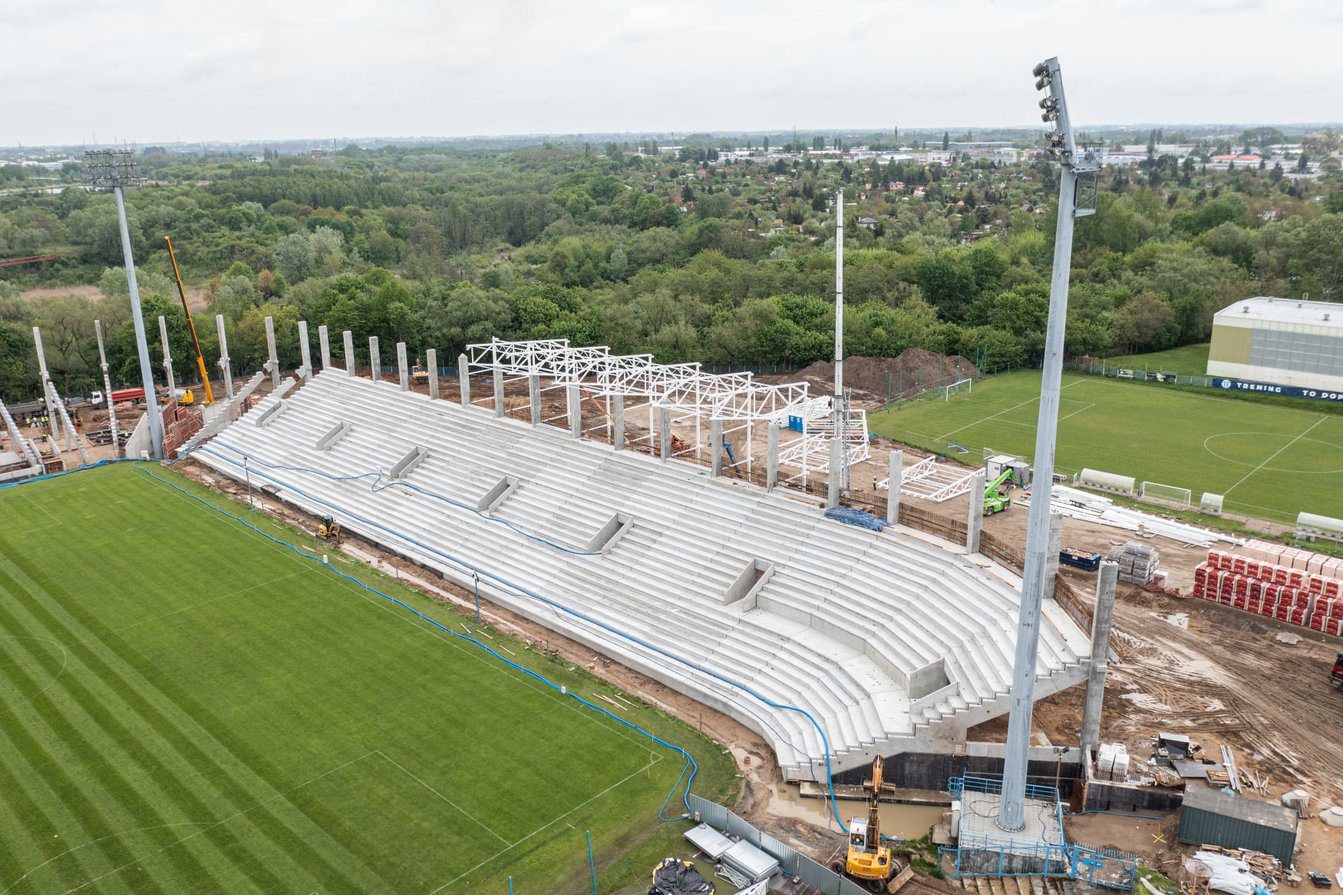 Stadion Miejski w Płocku, plac budowy Mirbud