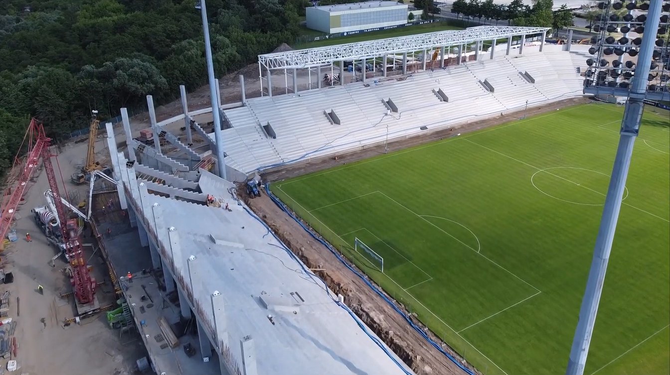 Stadion Miejski w Płocku, plac budowy Mirbud