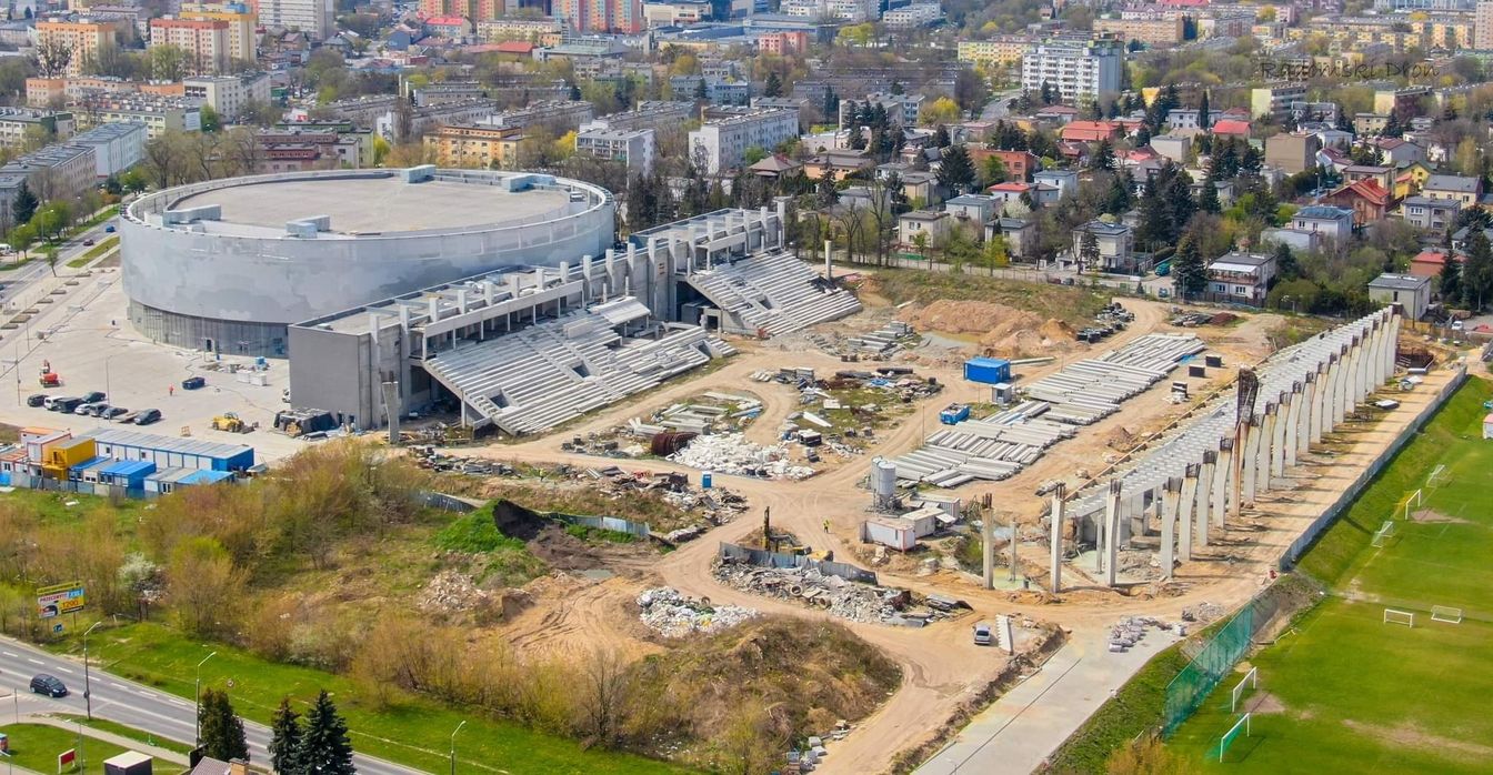 przebudowywany Stadion Radomiaka przy ul. Struga, Radom