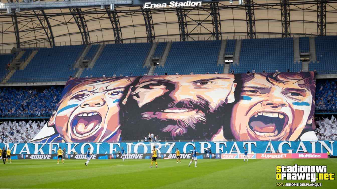 Oprawa kibiców podczas meczu Lech Poznan-Pogon Szczecin