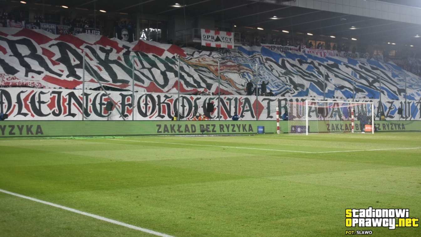 Oprawa podczas meczu Cracovia - Lech Poznań