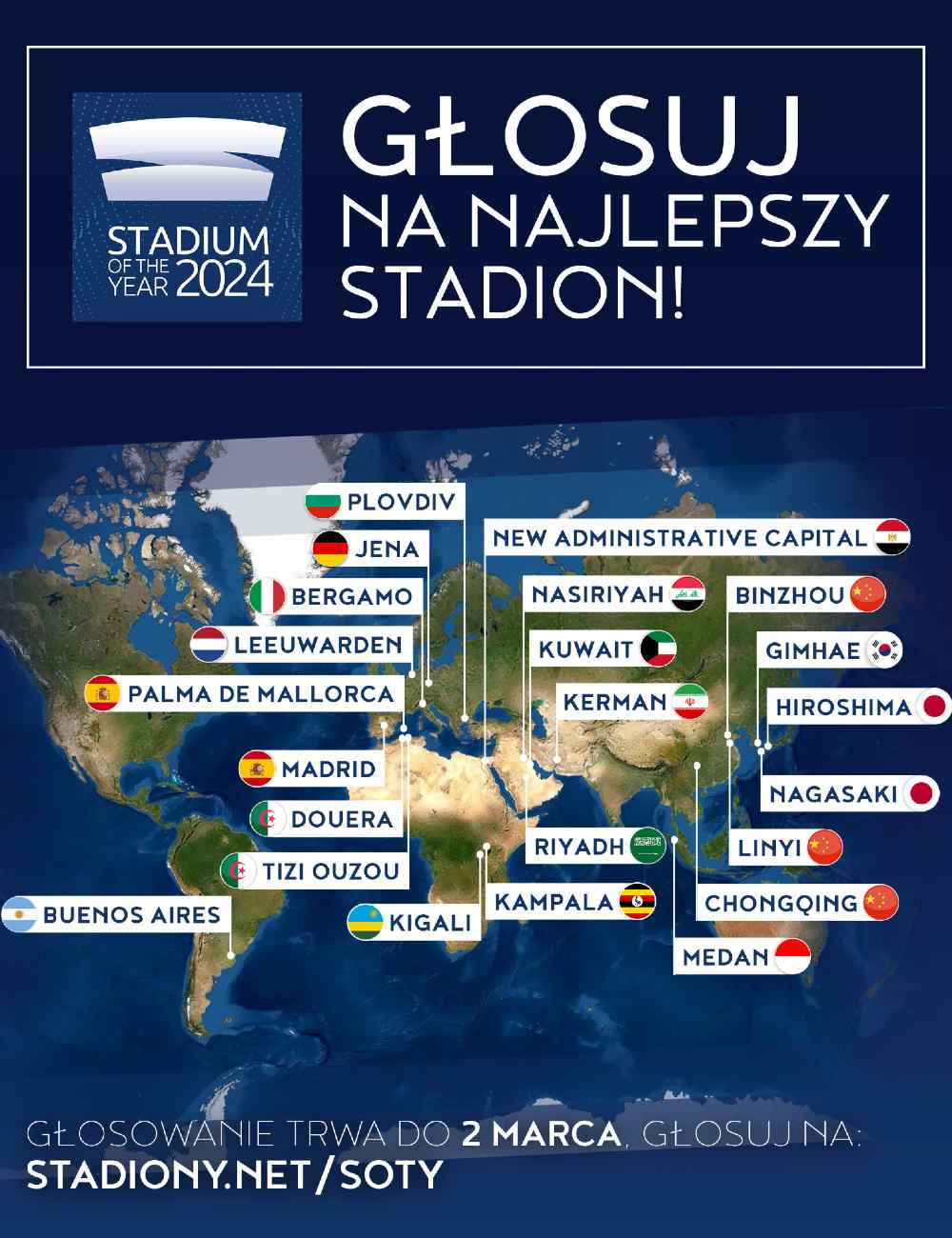 Głosuj na najlepszy stadion