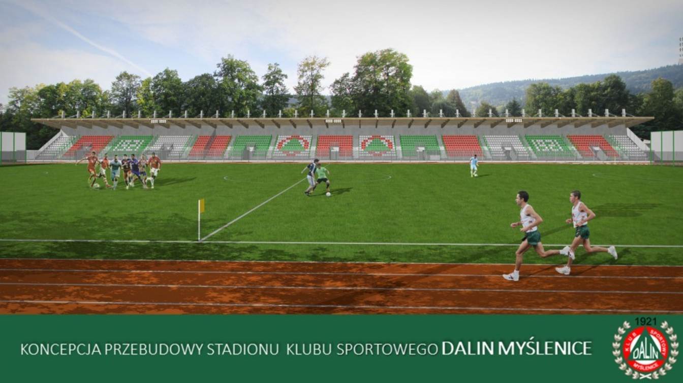 Wizualizacja stadionu Dalinu Myślenice