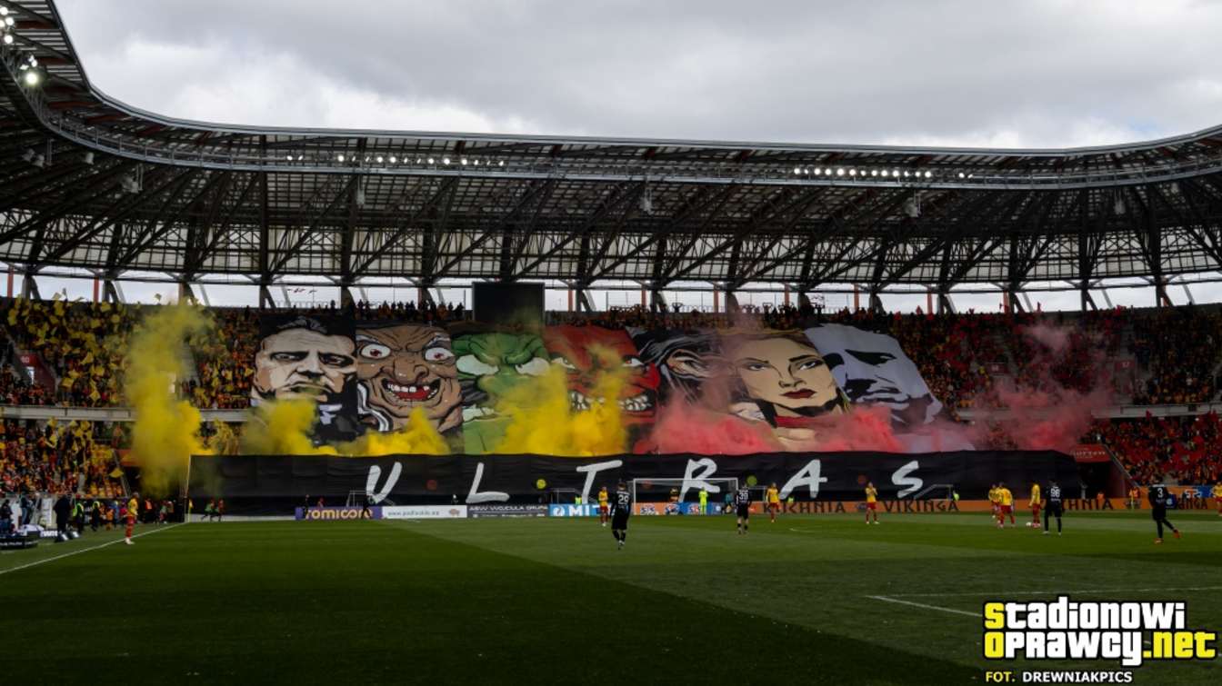 Oprawa podczas meczu Jagiellonia Białystok - Piast Gliwice