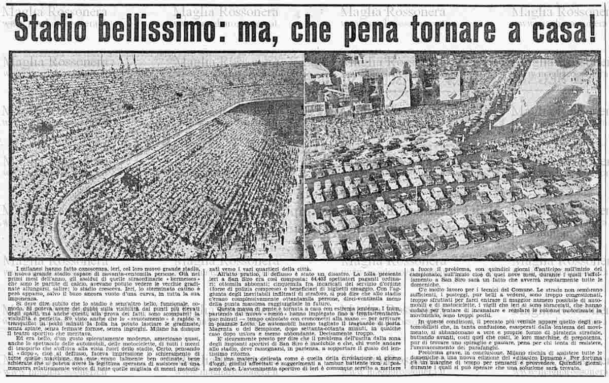 Archiwalna fotografia z 1955 z San Siro