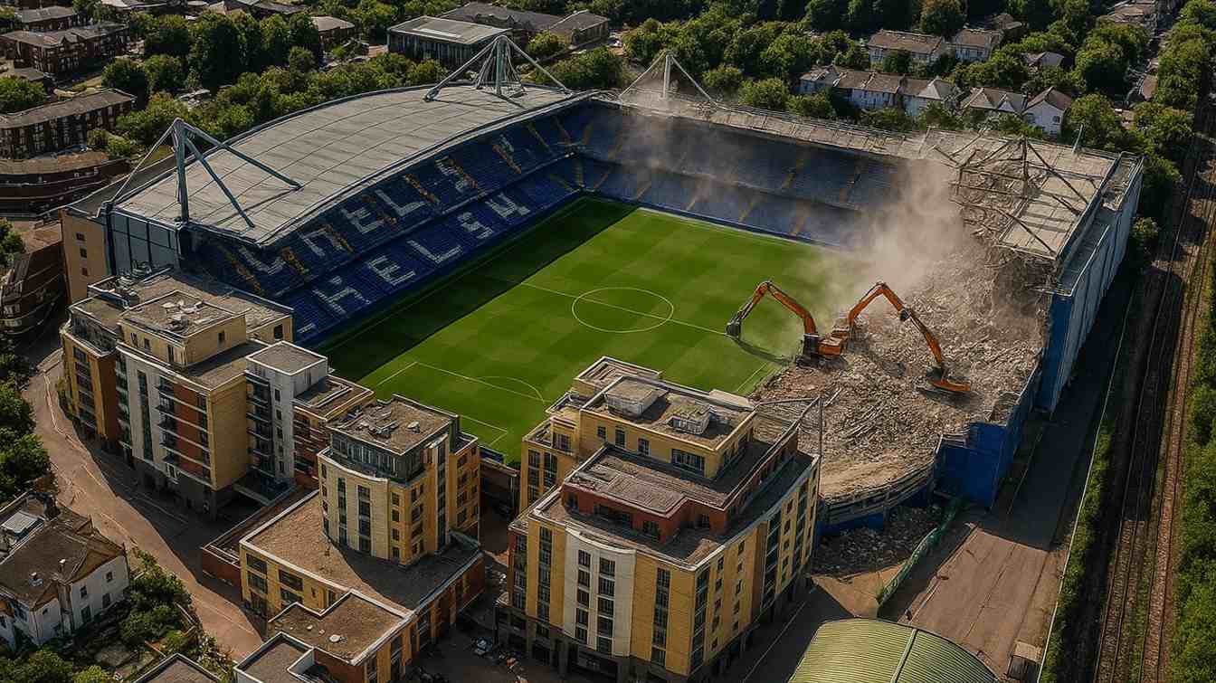 Wizualizacja rozbiórki Stamford Bridge