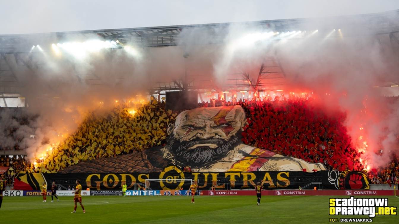 Oprawa na meczu Jagiellonia Bialystok - Pogon Szczecin