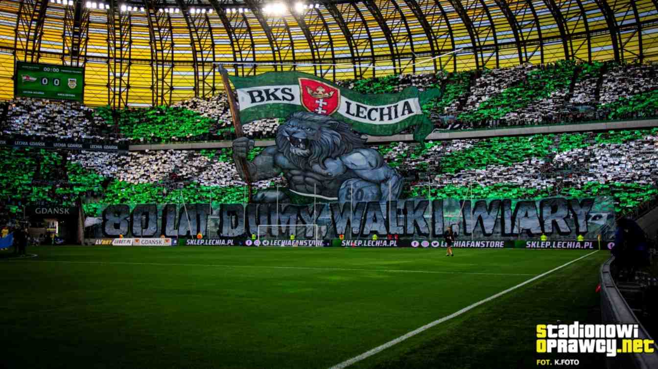 Oprawa podczas meczu Lechia Gdańsk - Arka Gdynia