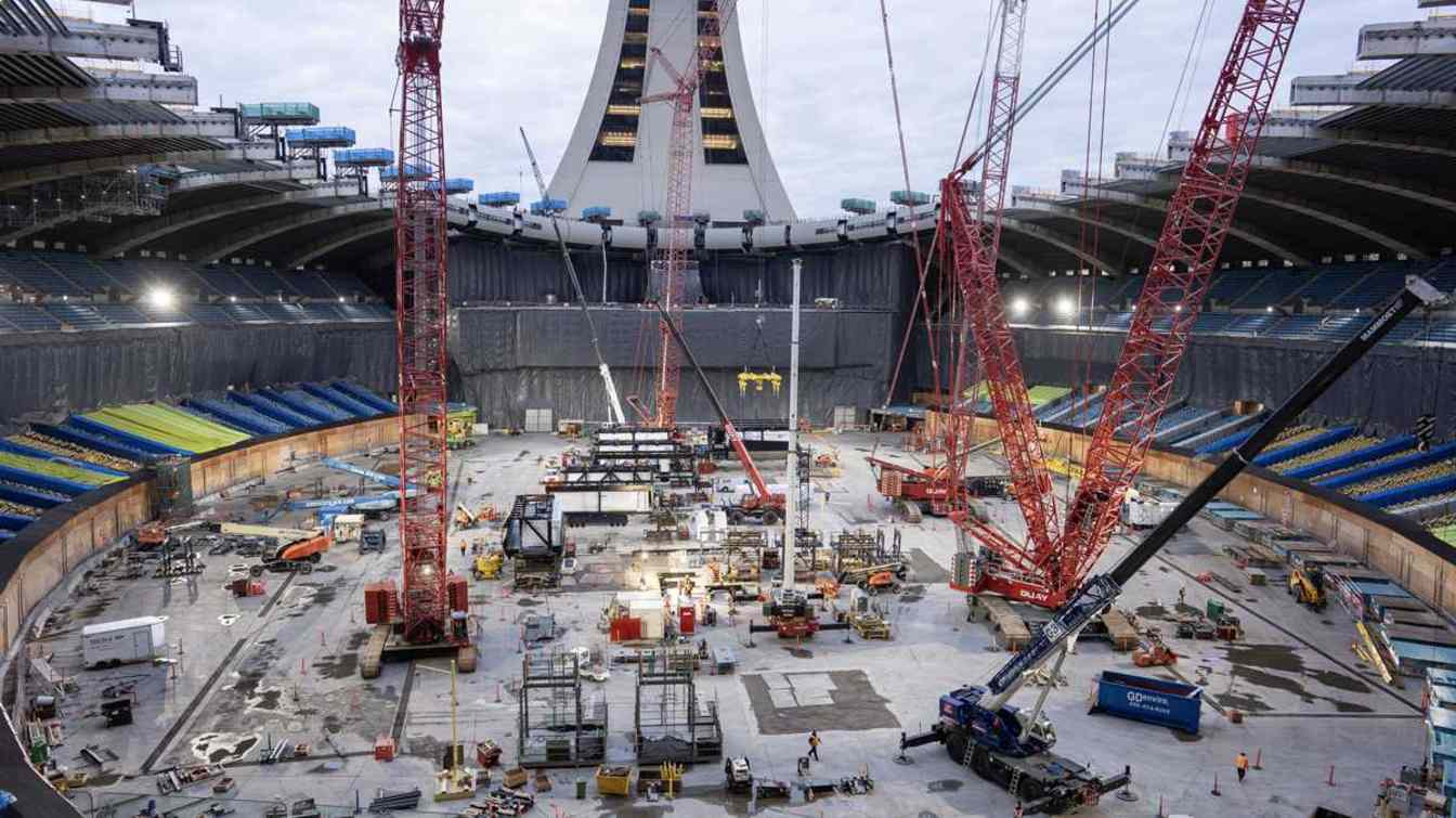 Budowa Montreal Olympic Stadium