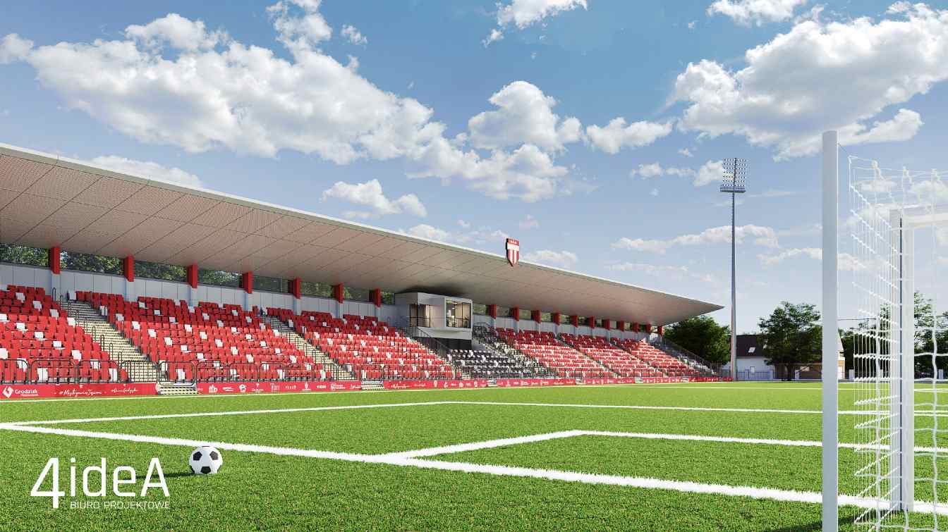 Projekt nowej trybuny w Grodzisku Mazowieckim