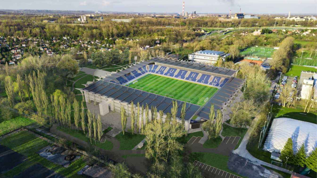 Projekt stadionu Miejskiego Hutnik Krak&oacute;w
