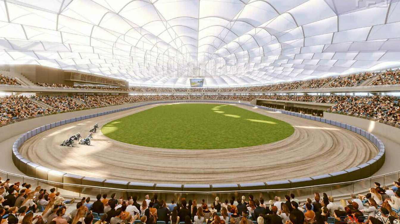 Plany na zadaszony stadion wielofunkcyjny zostały porzucone.