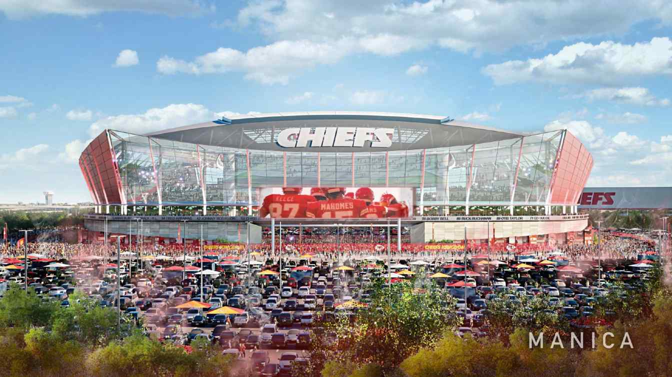 Projekt New Kansas City Chiefs Stadium z 2024 roku.