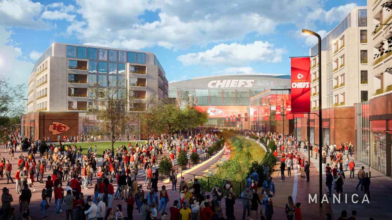 Projekt New Kansas City Chiefs Stadium z 2024 roku.