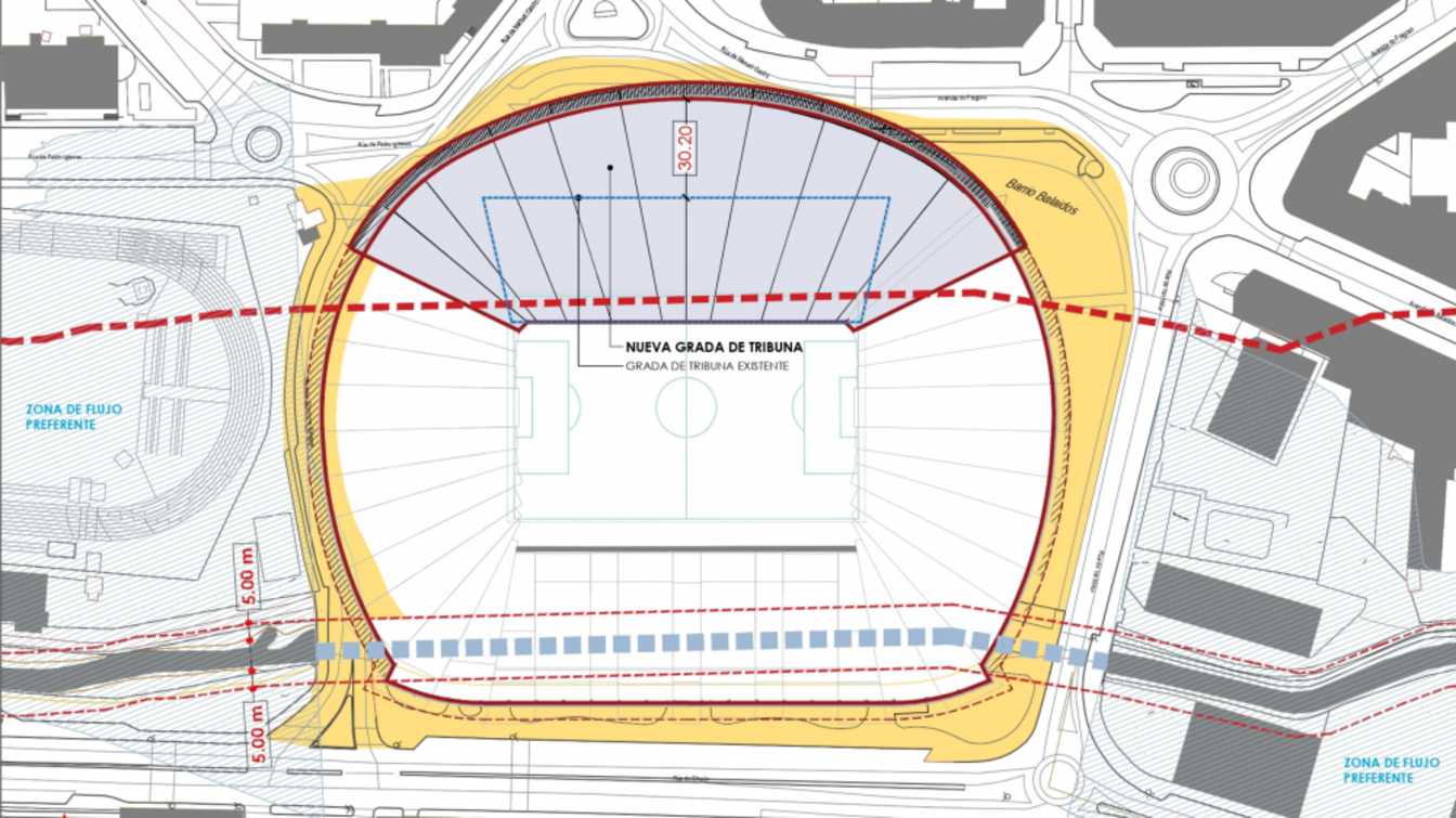 Pojemność nowej trybuny gł&oacute;wnej wzrośnie z 5500 do 16 000 miejsc. Będzie ona miała tylko jeden poziom.