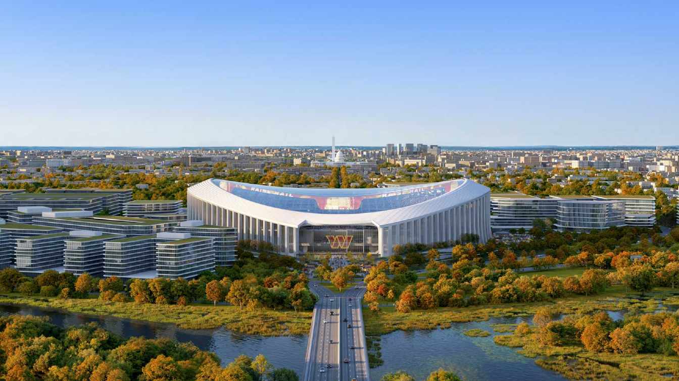 Nowy stadion Washington Commanders w Washington, D.C. ma stać się częścią zielonej przestrzeni miejskiej, w kt&oacute;rej aż 30% terenu przeznaczono na parki, promenady i strefy rekreacyjne dostępne przez cały rok.