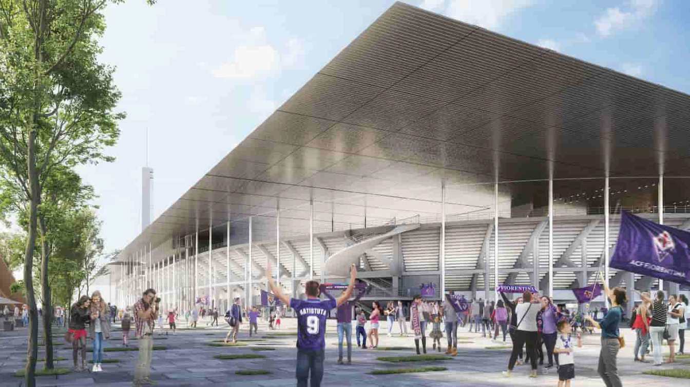 Nad Stadio Artemio Franchi pojawiły się pierwsze gigantyczne pylony stalowe, kt&oacute;re podtrzymają nowe zadaszenie stadionu Fiorentiny. Projekt ma przygotować Florencję na Euro 2032 i całkowicie zmienić panoramę Campo di Marte.