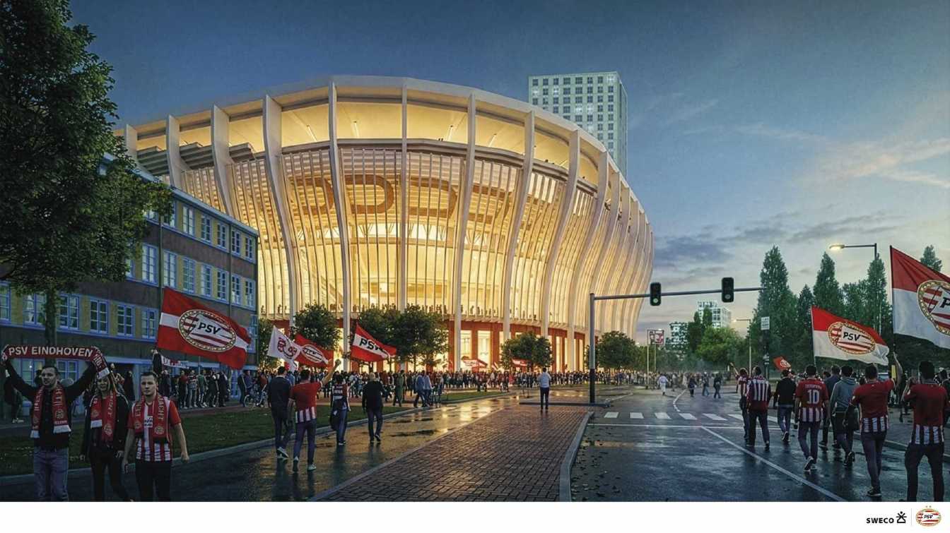 PSV Eindhoven wybrało firmę Bouwers Met Visie do rozbudowy Philips Stadium. Projekt ma zwiększyć pojemność obiektu nawet do 58,5 tysiąca widz&oacute;w i może uczynić go największym stadionem w Holandii.